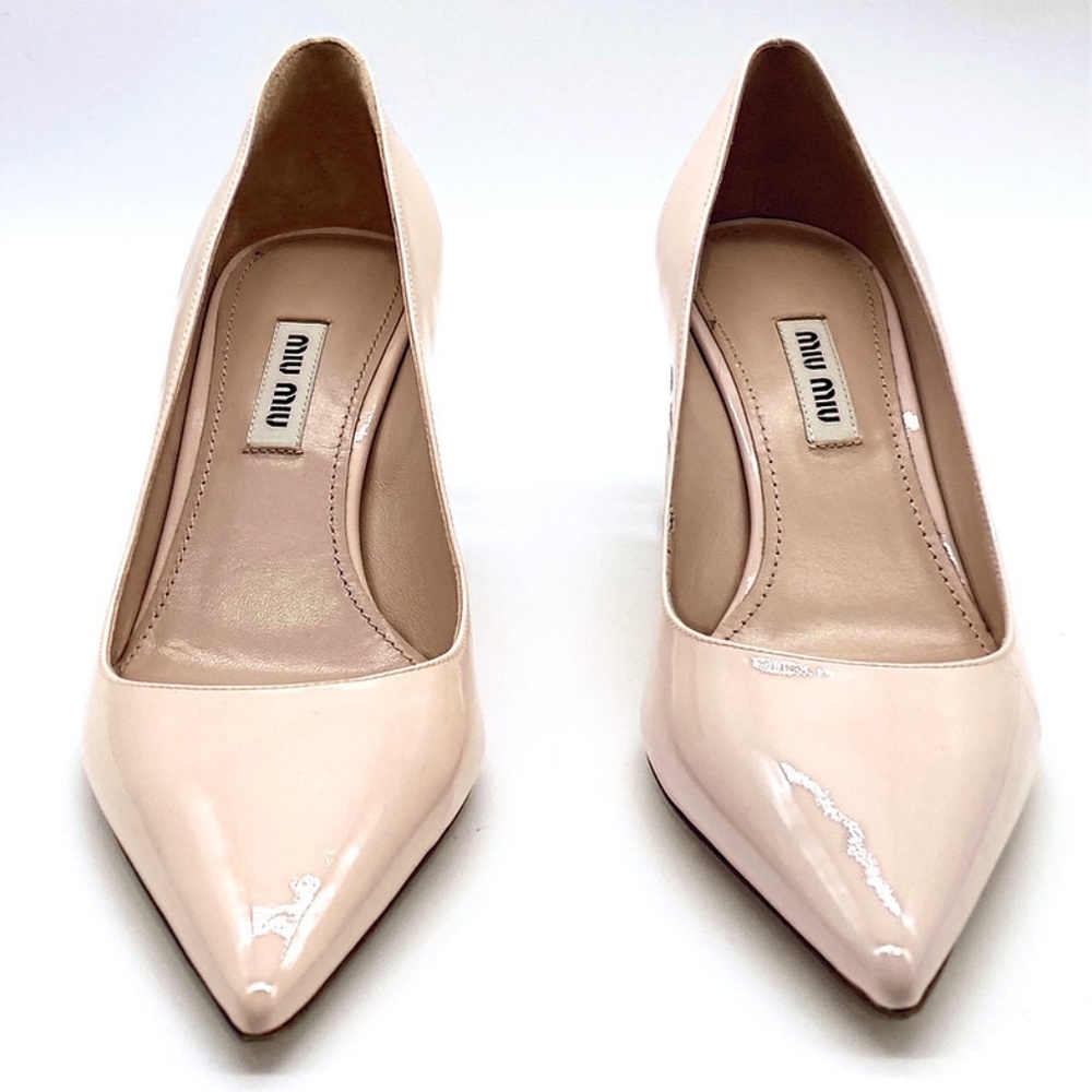 Miu Miu Crystal-Heel Patent Pump